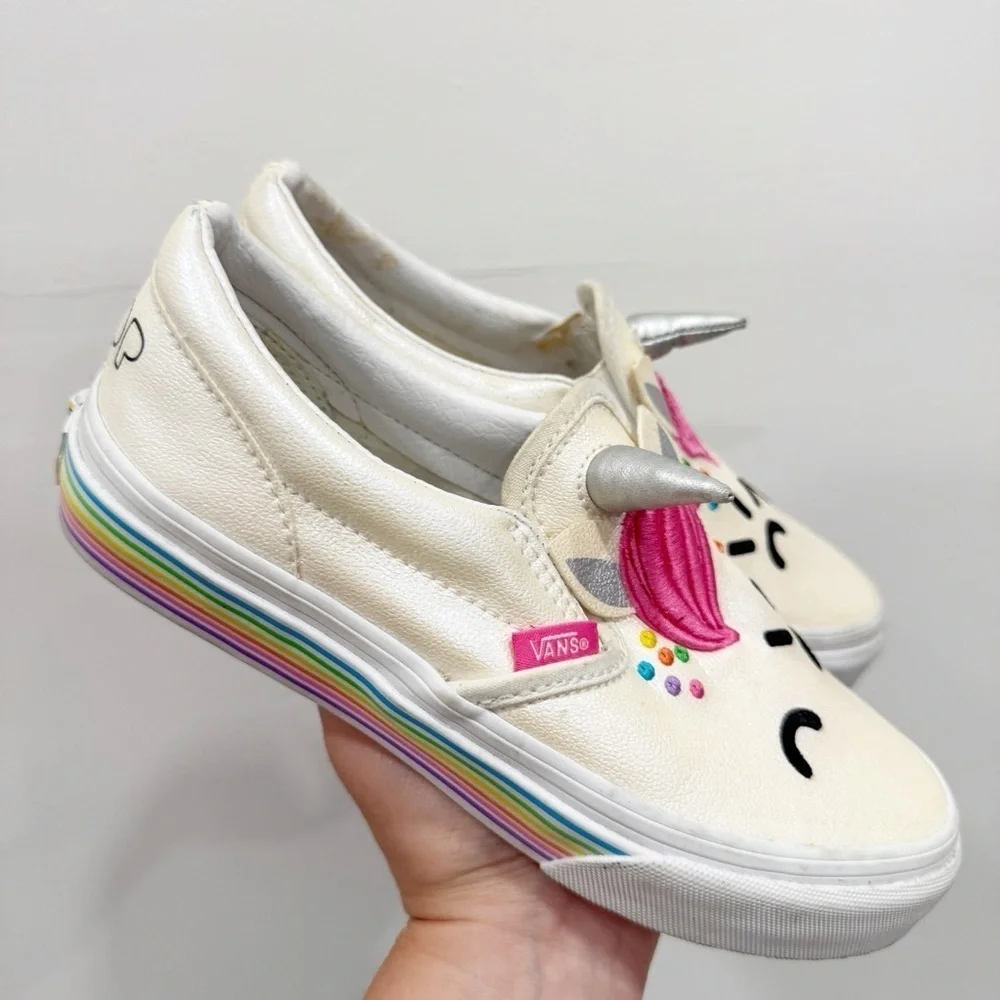 Vans Classic Slip On Flour Shop Unicorn Shoe Sneaker Big Kids 3.5
